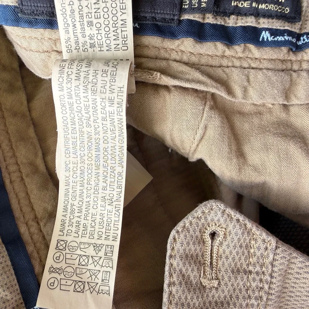 Massimo Dutti Casual Fit Textured Cotton Blend Chino Pants Tan 32x30 - Picture 10 of 15